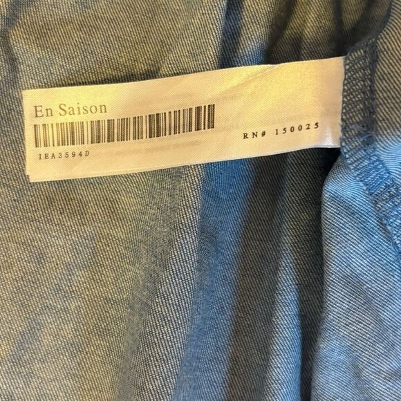 En Saison Anthropologie Tara Puff Sleeve Babydoll Shirt Dress Women’s Large - Picture 10 of 12